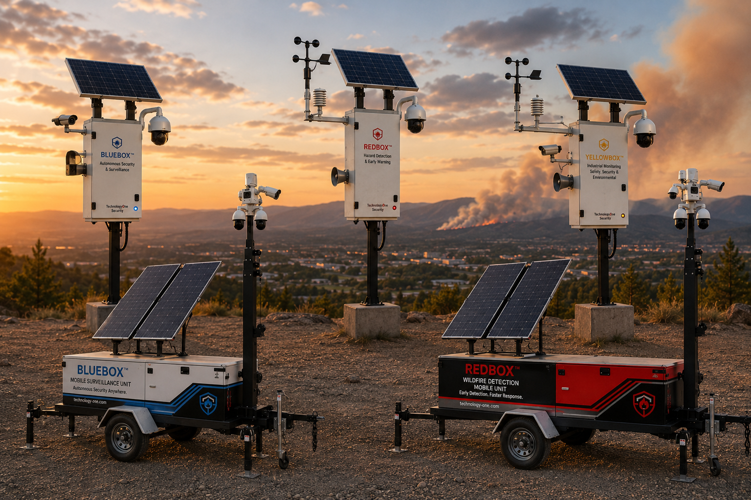 BlueBox, RedBox and YellowBox autonomous monitoring platforms deployed together